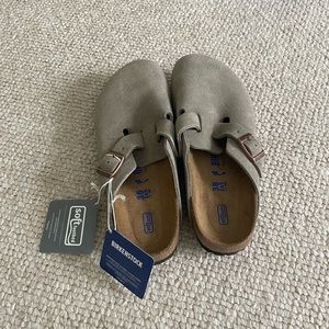 Birkenstock Boston Taupe Suede
